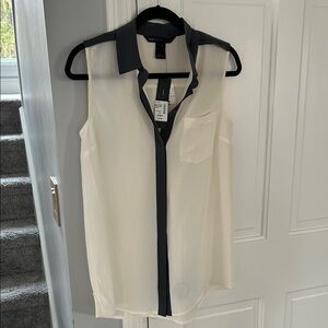 Marc By Marc Jacobs Sheer Cream and Black Blouse
